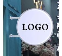 Scatola luminosa pubblicitaria rotonda bifacciale a LED impermeabile da 50 cm 110 V/220 V Scatola luminosa per insegne al neon pubblicitarie per esterni