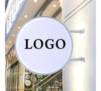 Scatola luminosa pubblicitaria rotonda bifacciale a LED impermeabile da 50 cm 220V Scatola luminosa per insegne al neon per pubblicità esterna