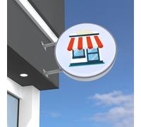 Scatola luminosa pubblicitaria visiva da 50 cm Scatola luminosa rotonda a doppia faccia a LED per negozi, supermercati, negozi di bellezza, salone di bellezza