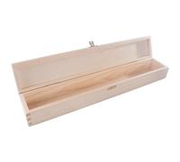 Scatola lunga in legno con coperchio e chiusura in metallo, 47 x 8 x 6 cm, ideale come portagioie, in legno di pino non verniciato e non trattato per decoupage