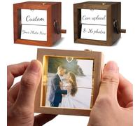 Scatola meccanica principale personalizzabile su ordinazione di Flipbook, esposizione su misura della foto della manovella con l'immagine personale, scatola romantica fatta a mano della foto di