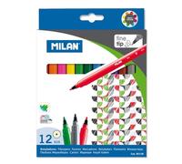 Scatola Milan da 12 pennarelli punta fine 2 mm, colori assortiti