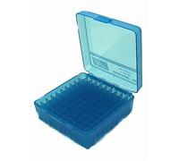 Scatola MTM in plastica 100 colpi porta munizioni calibro 38 357 mag