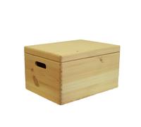 SCATOLA MULTIUSO CON COPERCHIO "WOOD BOX" IN LEGNO MARRONE CHIARO, 60X40X23 CM