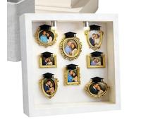 Scatola Musei fai da te per mostrare e conservare i tuoi ricordi, con silhouette con display commemorativo per fotografie - Museo in miniatura d'oro con cornici per piedi incluse | Per laurea