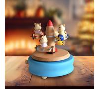 Scatola musicale in legno Piggy Statua creativa per regalo di compleanno,