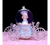 Scatola Musicale Legno Carosello Classico con 3 Cavalli Che Girano Melodia Tradizionale Regalo Compleanno(D)