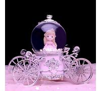 Scatola Musicale Legno Carosello Classico con 3 Cavalli Che Girano Melodia Tradizionale Regalo Compleanno(B)