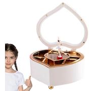 Scatola Musicale Per Gioielli - Carillon A Forma Di Cuore, Statuetta Di Danza Ballerina Rotante Con Specchio, Organizer Per Gioielli | Regalo Di Compleanno Di Balletto Per Bambine, Collane, Bracciali,