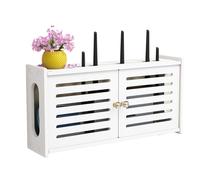 Scatola Nascondi Cavi da Parete, Scatola Router WiFi da Muro,Scaffale per TV, Set Top Box Streaming Media Box,Nascondere il rack Galleggiante,facile da installare(Size:48*11.5*24cm,Color:Louver)