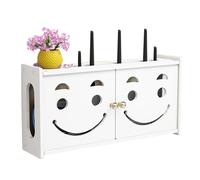 Scatola Nascondi Cavi da Parete, Scatola Router WiFi da Muro,Scaffale per TV, Set Top Box Streaming Media Box,Nascondere il rack Galleggiante,facile da installare(Size:48*11.5*24cm,Color:Smiley)