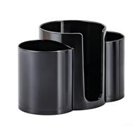 Scatola organizer 3 in 1 per trucchi, in cotone, per tenere ordinatamente disposti dischetti di cotone, tamponi, filo interdentale e spugnette (colore nero)