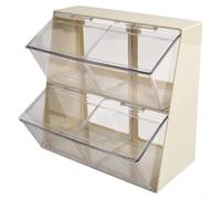 Scatola organizer a doppio strato, perfettamente adatta per migliorare l'estetica della tua cucina mentre organizzi le bevande (bianco)