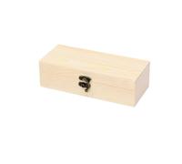 Scatola organizer da scrivania in legno di pino con serratura di sicurezza e coperchio incernierato, per gioielli, orologi, piccoli utensili e progetti artigianali fai da te (S)
