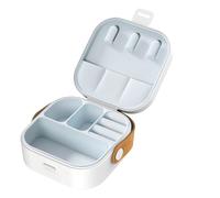 Scatola organizer for gioielli Scatole for piccoli Custodia da viaggio for donna Organizzatore portatile multifunzione for orecchini(White)