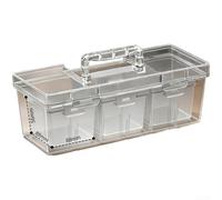 Scatola organizer impilabile per parti in plastica trasparente con divisori regolabili per riporre le viti dell'officina (B)