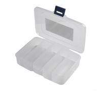 Scatola organizer in plastica per chip IC e piccoli oggetti hardware con corpo trasparente e layout interno a cinque segmenti