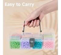 Scatola organizer in plastica trasparente con 24 piccole scatole per bottoni