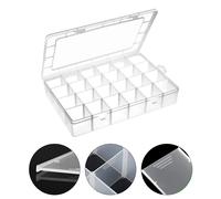 Scatola Organizer in Plastica Trasparente con 24 Scomparti per Artigianato e For