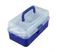 Scatola organizer multifunzionale a 3 ripiani con griglie rimovibili per strumenti e perline, contenitore in plastica leggera rosso (c)