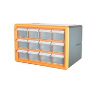 Scatola organizer per attrezzi con design compartimentato, montaggio a parete e caratteristiche impilabili per soluzioni di archiviazione ottimizzate (12 griglie arancione)