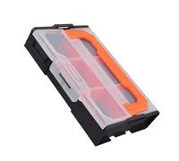 Scatola organizer per attrezzi con manico ergonomico a sezioni multiple con coperchio trasparente con base antiscivolo e scatola per attrezzi in PP rinforzata per meccanici