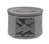 Scatola organizer per cappelli - contenitore rotondo pieghevole in feltro, porta cappelli e portatile | Funzione finestra trasparente anteriore versatile, adatto per sciarpe, asciugamani