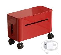 Scatola organizer per cavi, contenitore per gestione cavi arrotolabili con ruote per casa e ufficio, scatola per cavo di ricarica da tavolo per configurazione di gioco, supporto TV, scrivania del comp