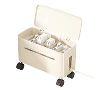 Scatola organizer per cavi, contenitore per gestione cavi arrotolabili con ruote per casa e ufficio, scatola per cavo di ricarica da tavolo per configurazione di gioco, supporto TV, scrivania del comp