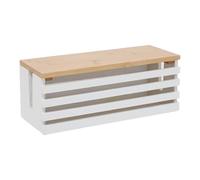 Scatola organizer per cavi, nascondiglio per cavi di estensione, vassoio per la gestione dei cavi, base in legno massello, copertura in legno, scrivania, cucina, soggiorno, 31 x 12 x 12