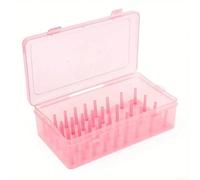 Scatola organizer per fili da cucito, custodia per 42 bobine con supporto trasparente per bobine, scaffale portatile per filo da ricamo per forniture di cucito, dispenser di fili fai da te (rosa)