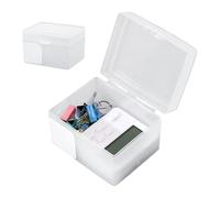 Scatola organizer per giochi da tavolo con coperchio a scatto in plastica portatile per carte, archivi, riviste, hobby, cancelleria, forniture artistiche (10 x 7,5 cm)