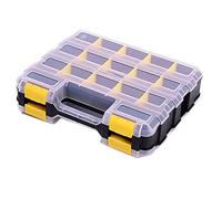 Scatola organizer per hardware con 34 scomparti, organizer per piccole parti con divisori rimovibili, in plastica resistente, a doppio lato, organizer per viti, dadi, bulloni, chiodi, piccoli