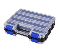 Scatola organizer per hardware con 34 scomparti, organizer per piccole parti con divisori rimovibili, in plastica resistente, a doppio lato, organizer per viti, dadi, bulloni, chiodi, piccoli attrezzi