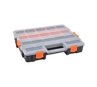 Scatola organizer per hardware con divisori rimovibili, custodia portatile per piccole parti, artigianato, strumenti, componenti elettronici, design impilabile con serrature antiscivolo, 34 x 26,5 x