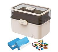 Scatola organizer per medicinali, scatola per medicinali domestici | Scatola per medicinali pieghevole tre strati per la casa | Contenitore per medicinali multifunzionale per uso familiare scolastic