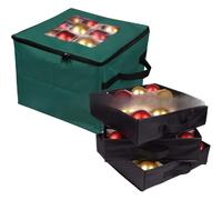 Scatola Organizer per Ornamenti Natalizi Contiene 48 Palline con Tre Vassoi Estr