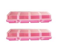 Scatola organizer per parti, confezione da 2, C | Valigetta portaoggetti a 4 scomparti con coperchio smerigliato e frontale per officina