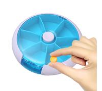 Scatola organizer per pillole da 7 giorni - Dispenser settimanale portatile con coperchi singoli | Supporto medicina compatto per vitamine, pillole, viaggio astuccio quotidiano per caramelle, borsa