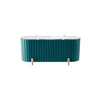 Scatola organizer per trucchi con coperchio trasparente con griglie rimovibili per layout personalizzati per riporre tamponi di cotone spugne e strumenti di bellezza (verde)
