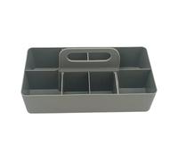 Scatola organizer portatile impilabile con divisore fai da te, per pennelli da trucco, cestino con manico, 33 x 17,5 x 15 cm, per la casa, grigio