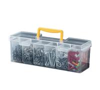 Scatola organizer portatile per attrezzi con scomparti rimovibili, viti e bulloni, per riparazioni domestiche e manutenzione esterna, organizer multifunzionale per riporre gli attrezzi