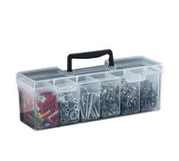 Scatola organizer portatile per attrezzi con scomparti rimovibili, viti e bulloni, per riparazioni domestiche e manutenzione esterna, organizer multifunzionale per riporre gli attrezzi