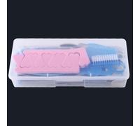 Scatola organizer rettangolare in plastica per riporre punte delle unghie, tagliaunghie, penne per unghie, spingicuticole, pinzette e altri accessori per nail art (bianco)