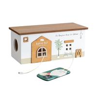 Scatola Organizzatrice Cavi per Archivio - Scatole Portaoggetti Design Legno | Custodia Cavi Multiuso,per Casa Ufficio Garage Viaggio Elettronica Telefono TV