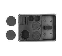 Scatola organizzatrice per caffè con supporto per il tamper, stazione di tampaggio multifunzionale per portafilter da 51, 53 e 58 mm, scatola compatta per la conservazione degli st