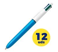 Penna a sfera a scatto multifunzione 4 Colours Classic - punta 1,0mm - nero, blu, rosso, verde - Bic - conf. 12 pezz