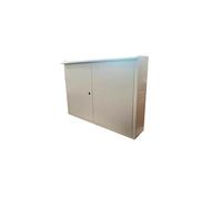 Scatola orizzontale con doppie porte, armadio metallico contatori for uso industriale, alloggiamento for monitor di illuminazione con porta chiudibile a chiave(H 60 x L 80 x W 18cm,Outdoor)
