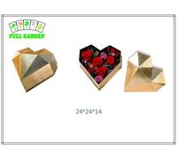 SCATOLA ORO CUORE FIORISTI BOMBONIERE DECORATORI SAN VALENTINO CONTENITORE
