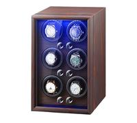 Scatola orologio a carica automatica in legno,Caricatore per orologi 6 Girare orologi,5 Modalità con Luce LED sportello trasparente in acrilico,con Motore Silenzioso,Regalo agitatore per orologi